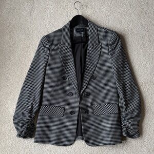 1. State Black and White Checkered Blazer